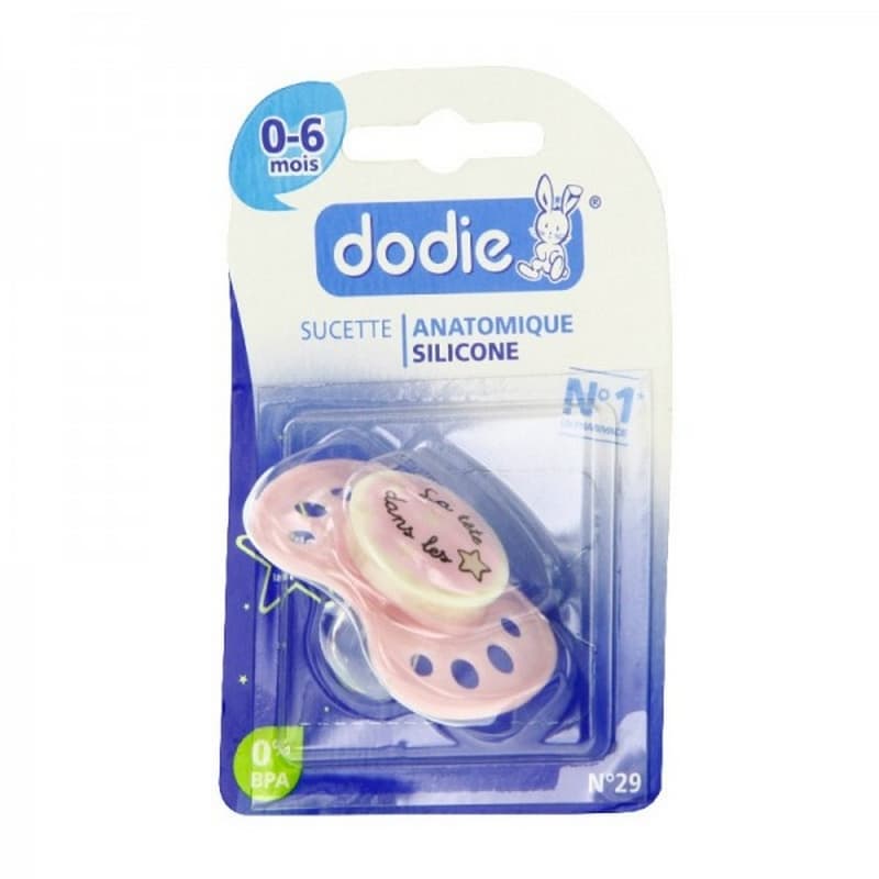 Dodie sucette silicone +6 mois nuit 2 sucettes
