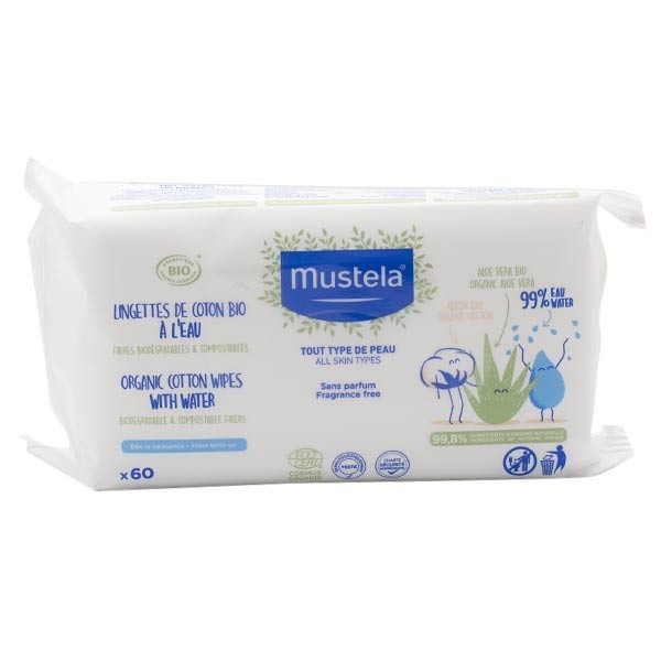 MUSTELA LINGETTES COTON BIO A L'EAU *60 - My Mall Beauty